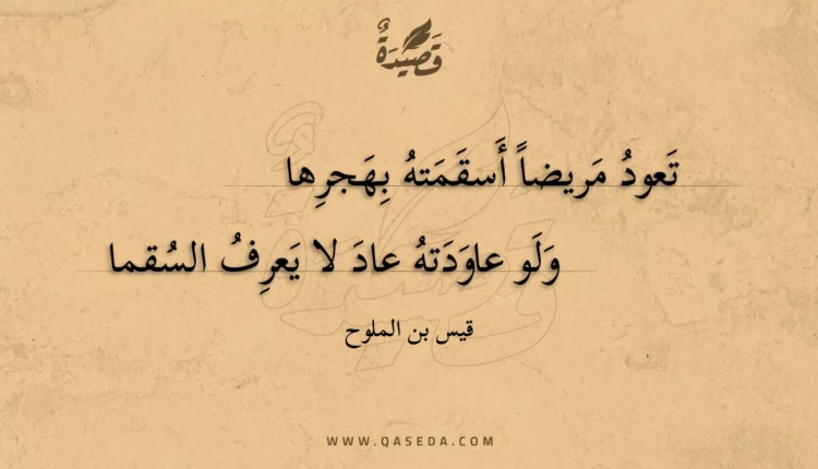 قصيدة تعود مريضا أسقمته بهجرها