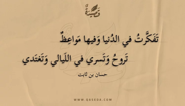 قصيدة تفكرت في الدنيا وفيها مواعظ