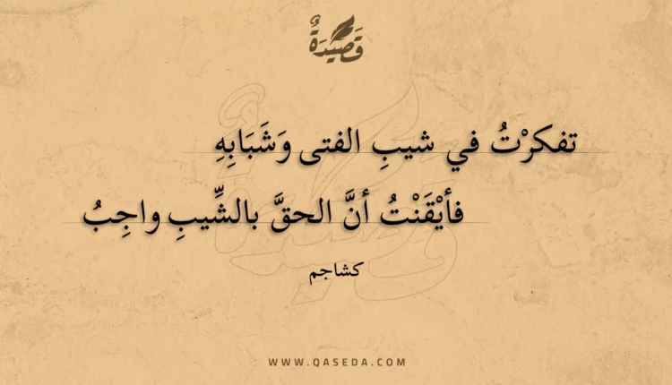 قصيدة تفكرت في شيب الفتى وشبابه