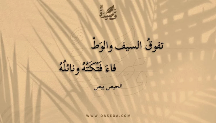 قصيدة تفوق السيف والوط