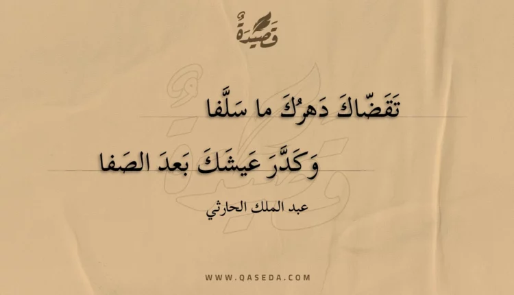قصيدة تقضاك دهرك ما سلفا