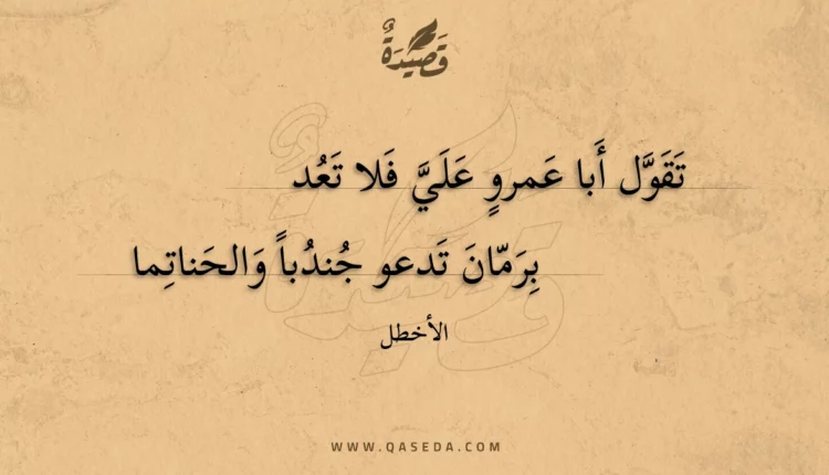 قصيدة تقول أبا عمرو علي فلا تعد
