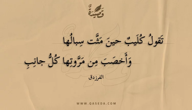 قصيدة تقول كليب حين مثت سبالها