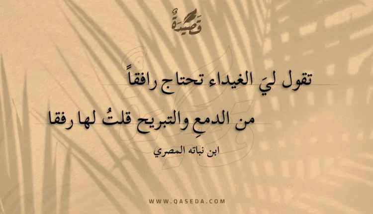 قصيدة تقول لي الغيداء تحتاج رافقا