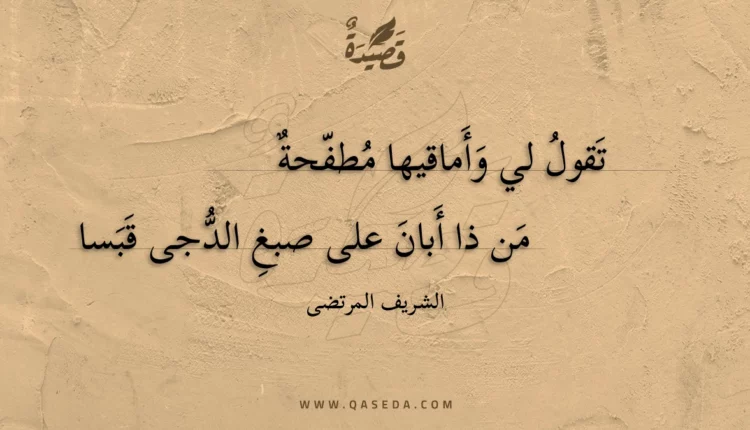 قصيدة تقول لي وأماقيها مطفحة