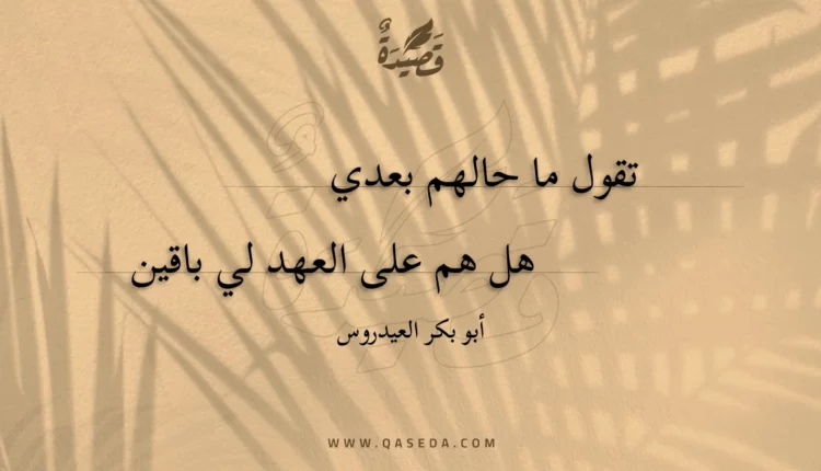 قصيدة تقول ما حالهم بعدي
