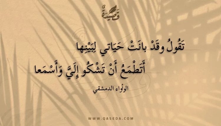 قصيدة تقول وقد بانت حياتي لبينها