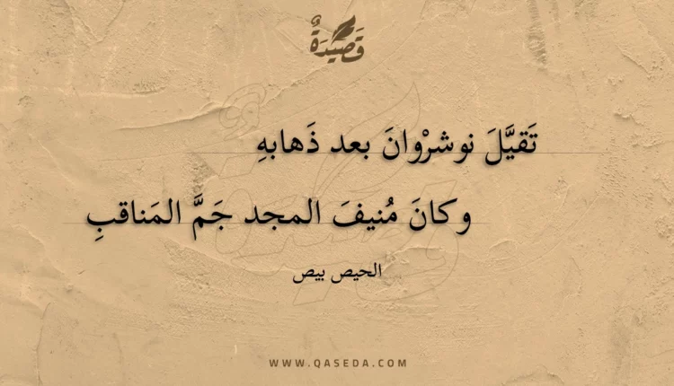 قصيدة تقيل نوشروان بعد ذهابه