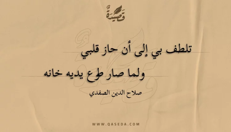 قصيدة تلطف بي إلى أن حاز قلبي