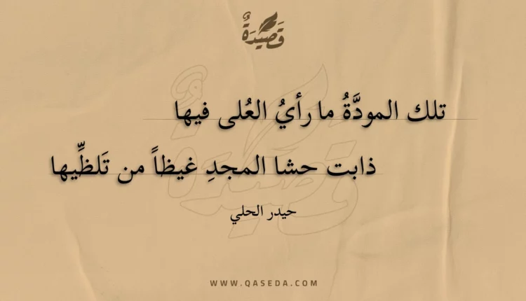 قصيدة تلك المودة ما رأي العلى فيها