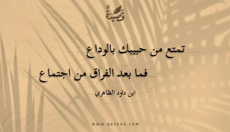 قصيدة تمتع من حبيبك بالوداع