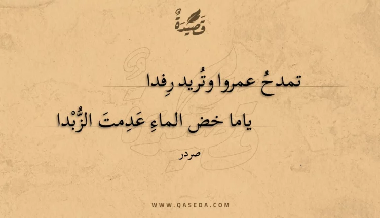 قصيدة تمدح عمروا وتريد رفدا