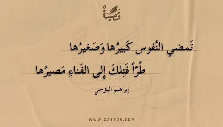 قصيدة تمضي النفوس كبيرها وصغيرها