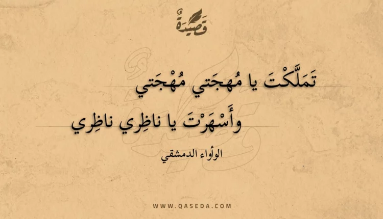 قصيدة تملكت يا مهجتي مهجتي