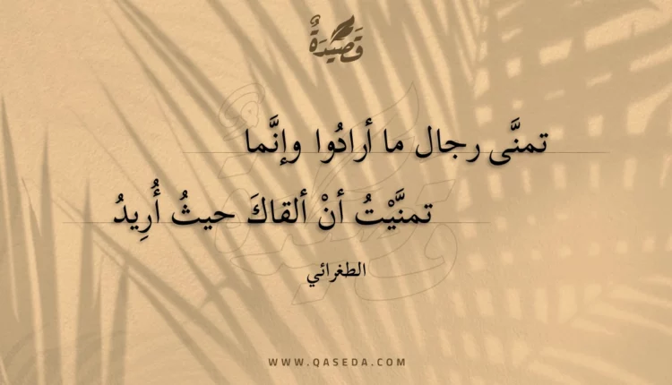 قصيدة تمنى رجال ما أرادوا وإنما