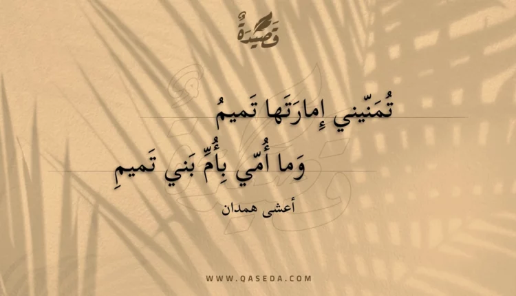 قصيدة تمنيني إمارتها تميم