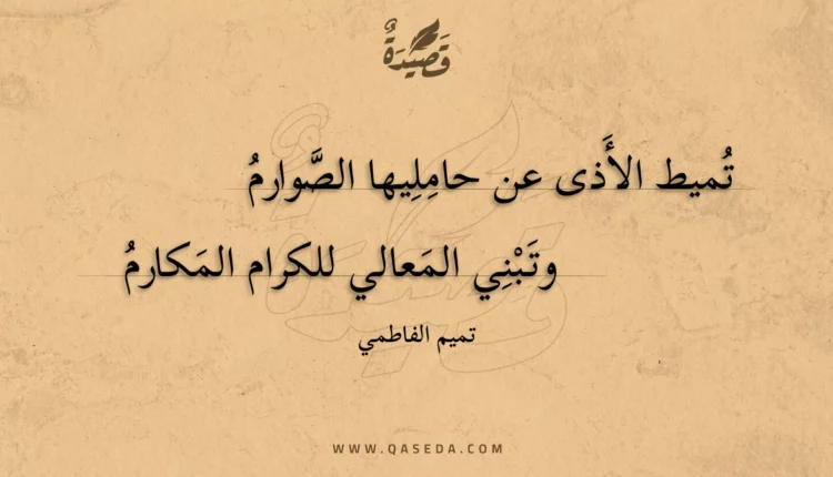 قصيدة تميط الأذى عن حامليها الصوارم