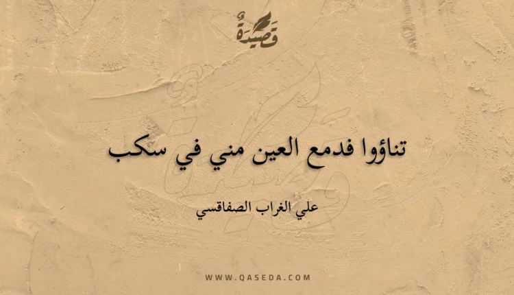 قصيدة تناؤوا فدمع العين مني في سكب