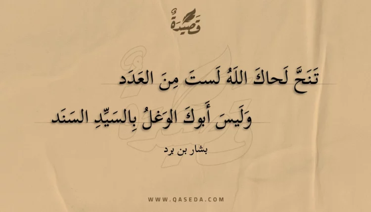 قصيدة تنح لحاك الله لست من العدد