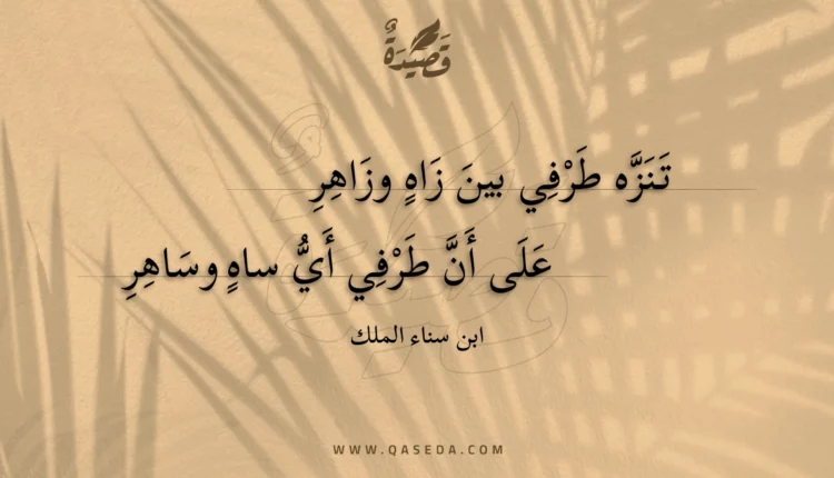 قصيدة تنزه طرفي بين زاه وزاهر