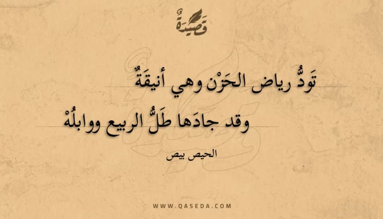 قصيدة تود رياض الحزن وهي أنيقة