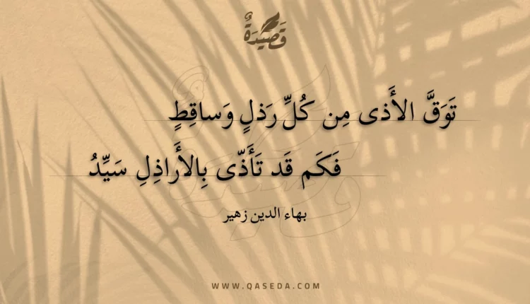 قصيدة توق الأذى من كل رذل وساقط