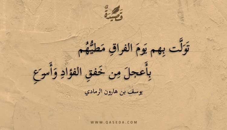 قصيدة تولت بهم يوم الفراق مطيهم