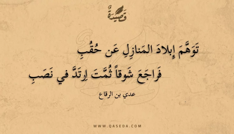 قصيدة توهم إبلاد المنازل عن حقب