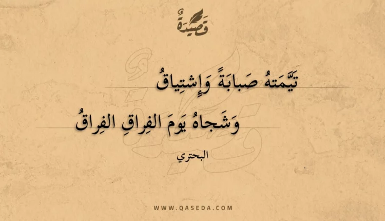 قصيدة تيمته صبابة وإشتياق