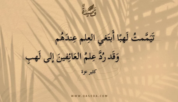 قصيدة تيممت لهبا أبتغي العلم عندهم