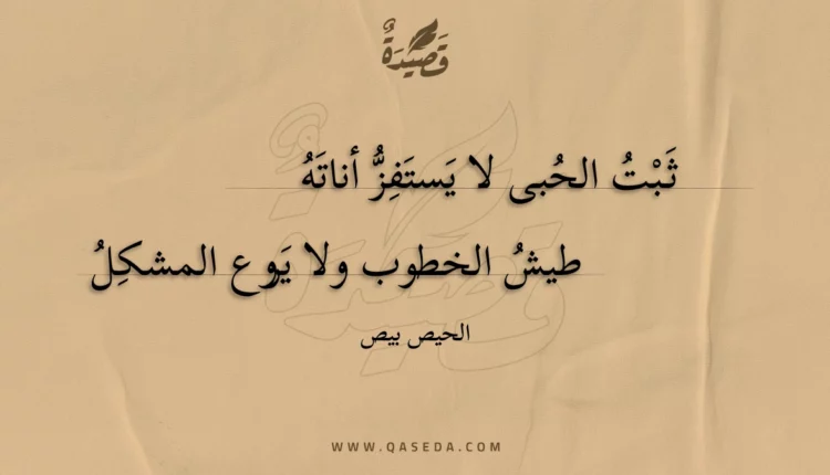 قصيدة ثبت الحبى لا يستفز أناته