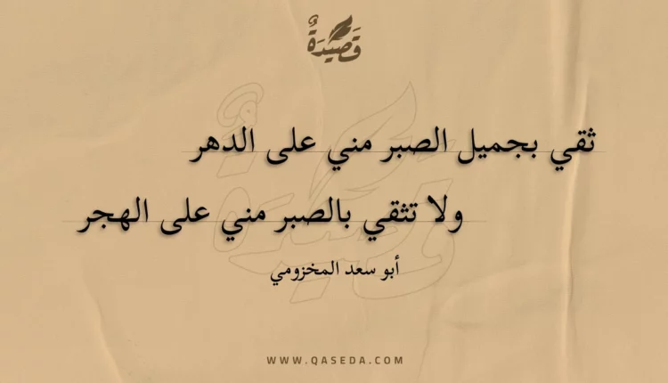 قصيدة ثقي بجميل الصبر مني على الدهر