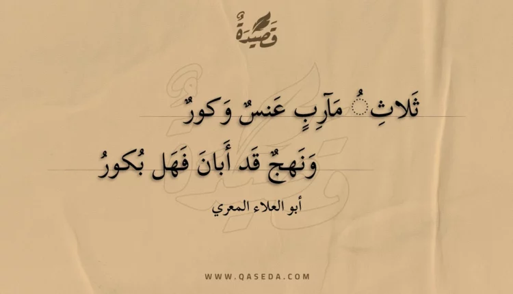 قصيدة ثلاث مآرب عنس وكور
