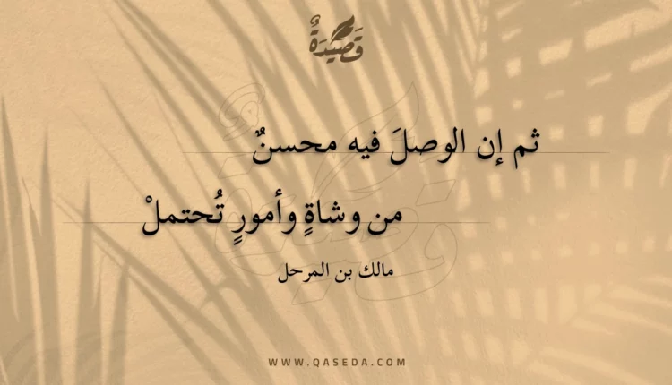 قصيدة ثم إن الوصل فيه محسن