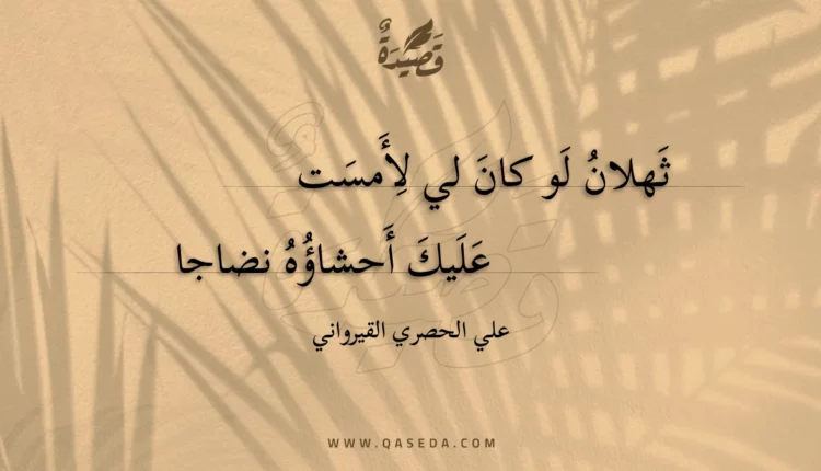 قصيدة ثهلان لو كان لي لأمست