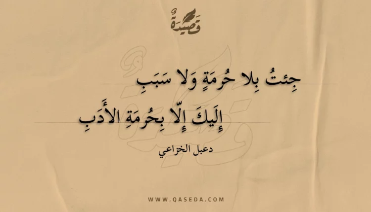 قصيدة جئت بلا حرمة ولا سبب