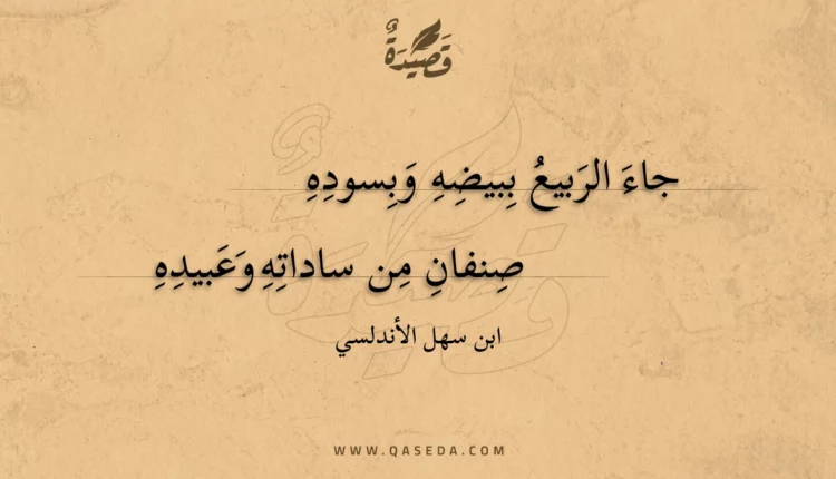 قصيدة جاء الربيع ببيضه وبسوده