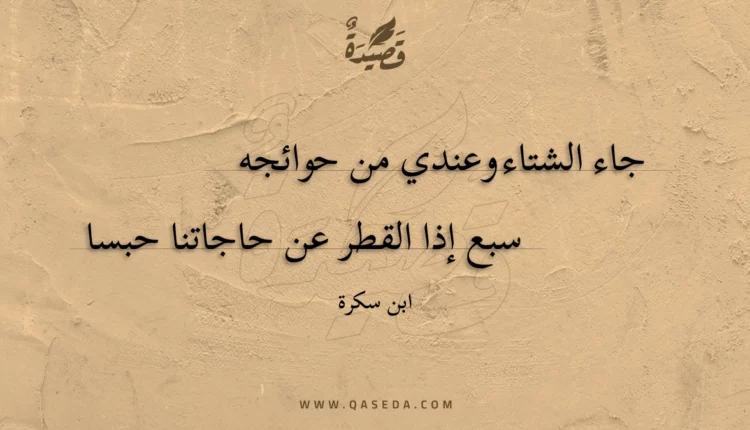 قصيدة جاء الشتاء وعندي من حوائجه