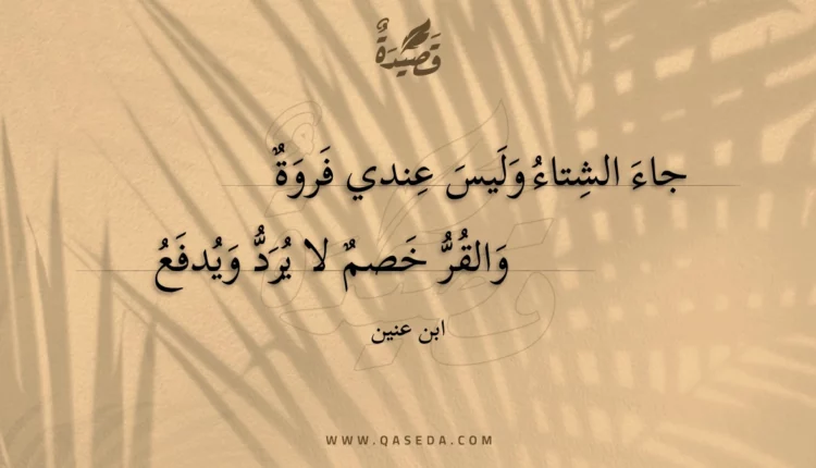 قصيدة جاء الشتاء وليس عندي فروة