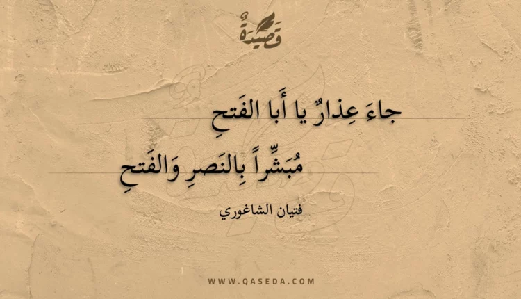 قصيدة جاء عذار يا أبا الفتح