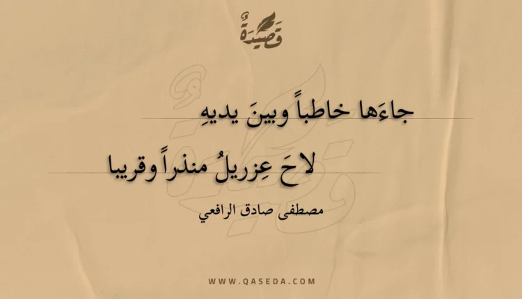 قصيدة جاءها خاطبا وبين يديه