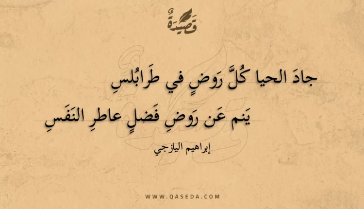 قصيدة جاد الحيا كل روض في طرابلس
