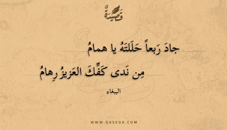 قصيدة جاد ربعا حللته يا همام