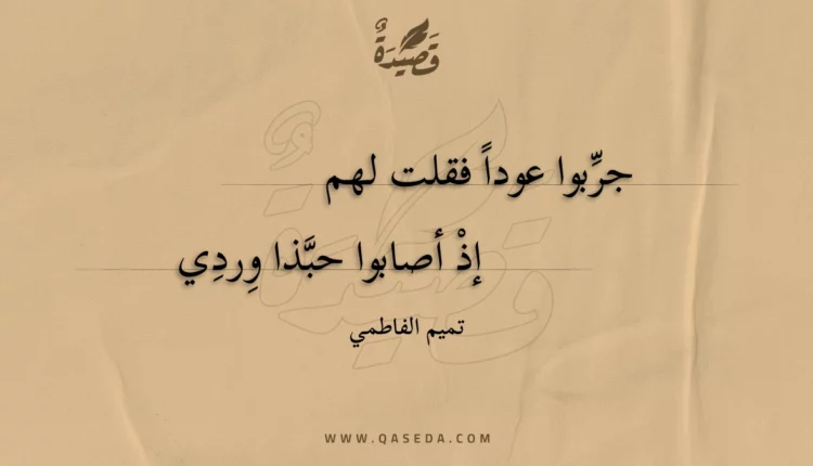 قصيدة جربوا عودا فقلت لهم