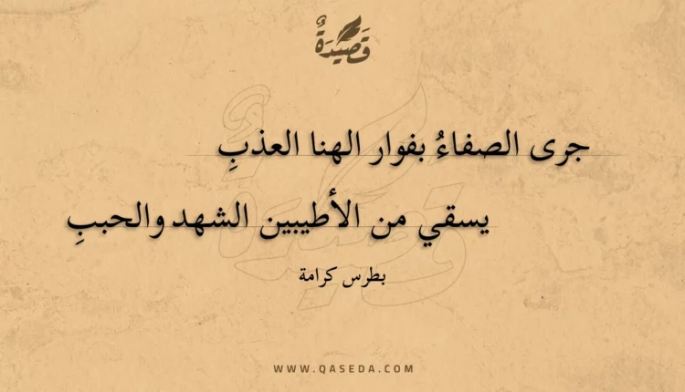 قصيدة جرى الصفاء بفوار الهنا العذب
