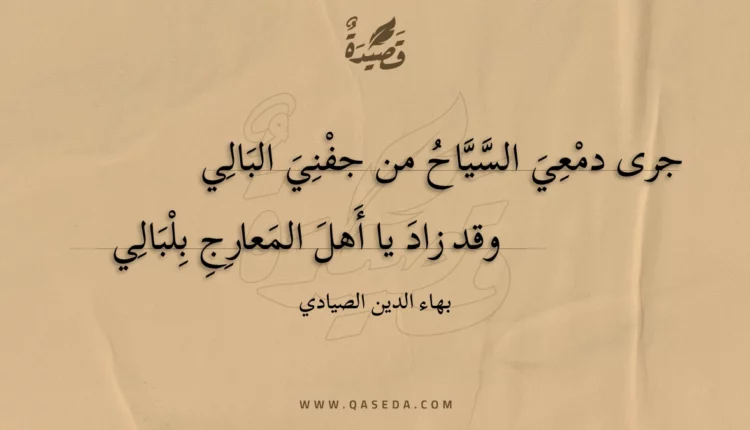 قصيدة جرى دمعي السياح من جفني البالي