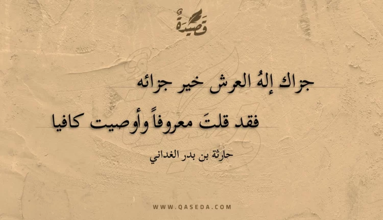 قصيدة جزاك إله العرش خير جزائه