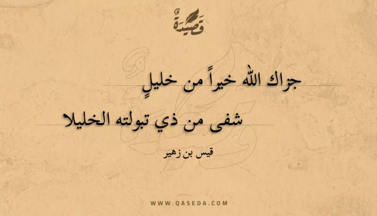قصيدة جزاك الله خيرا من خليل