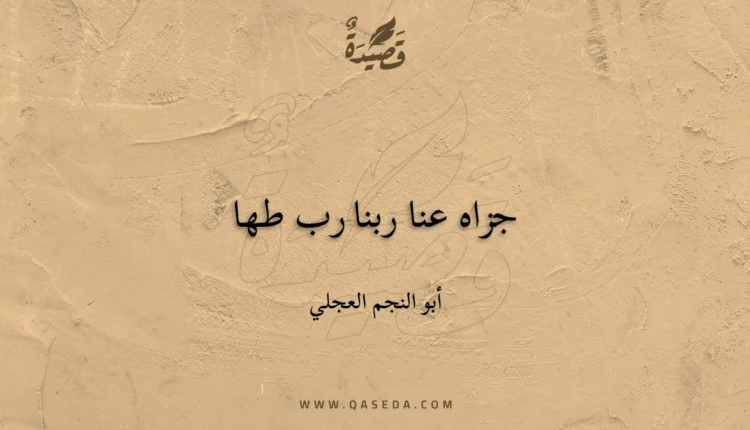 قصيدة جزاه عنا ربنا رب طها