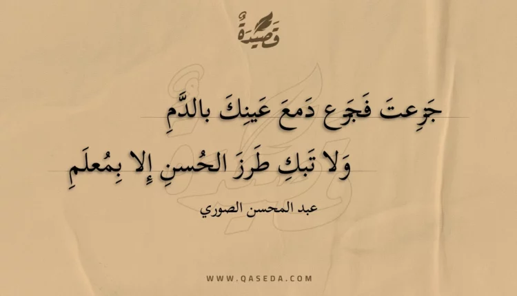 قصيدة جزعت فجزع دمع عينك بالدم